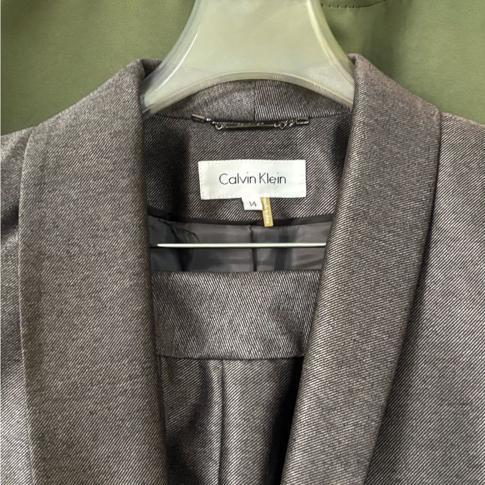 Calvin Klein Silver Blazer Structured Notched Lap… - image 2